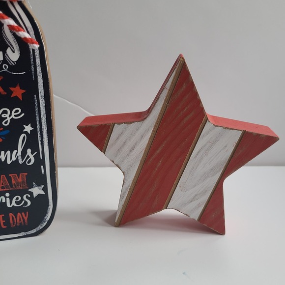 Patriotic Home Decor - Patio Rules and Wooden Star Pieces - Picture 3 of 3